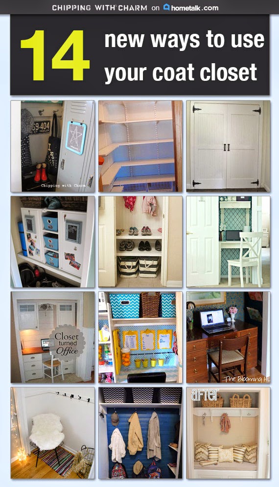 Chipping with Charm: 14 Ways to update your coat closet on Hometalk. www.chippingwithcharm.blogspot.com