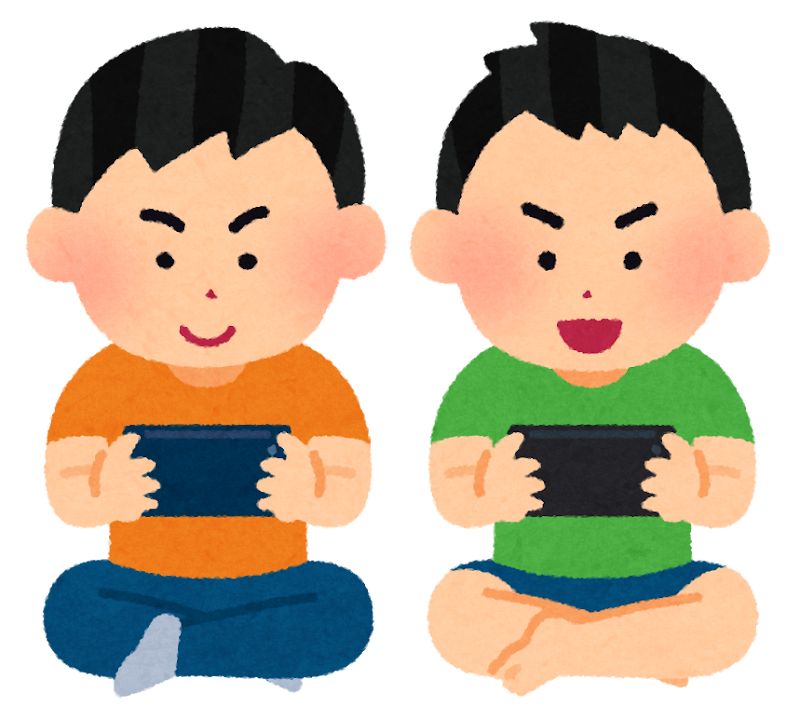 スマートフォンでゲームをやる子供のイラスト 男の子 かわいいフリー素材集 いらすとや