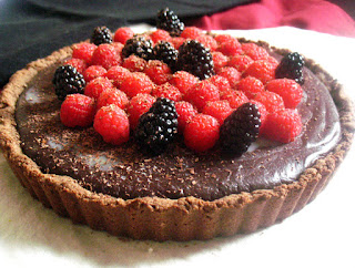 Dark Chocolate Truffle Tart with Mixed Berries