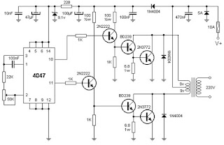 Simple 100W inverter 12V to 220VAC Circuit Diagram 2