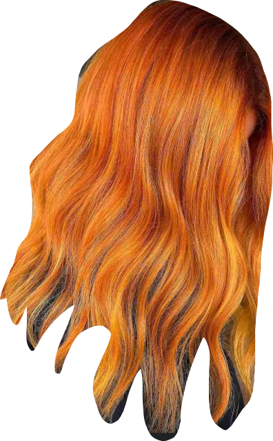 Copper hair and brown hair