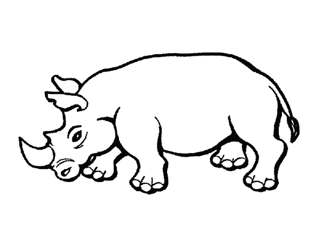 Rhino Ceros Animal Kids Printable Coloring Pages