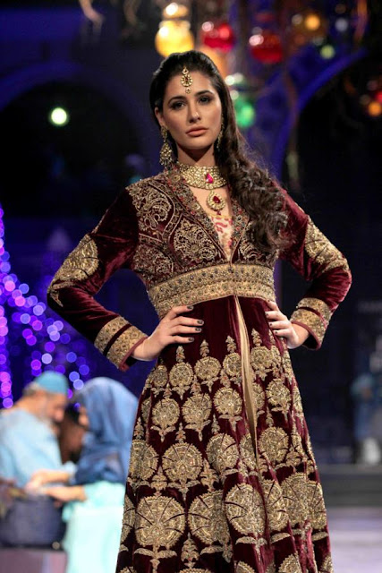 Nargis Fakhri for JJ Valaya at India Bridal Fashion Week