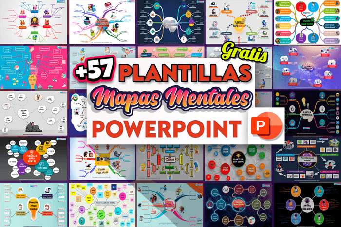 Plantillas de mapas mentales para editar en PowerPoint gratis con diseños bonitos y creativos