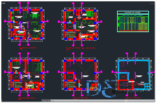 Single-family housing sanitary architecture electrical structures in AutoCAD  