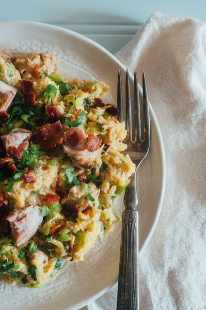 Spaghetti Squash Carbonara (Paleo, Low FODMAP, AIP Reintroduction, Whole30) 