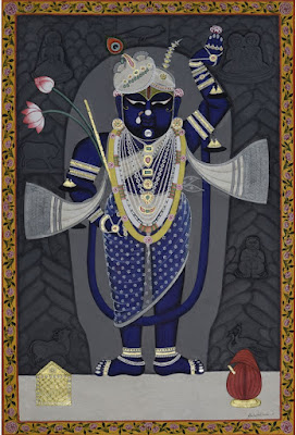 Pichwai Art's reverence for Shrinathji's narrative portrayed in captivating detail.