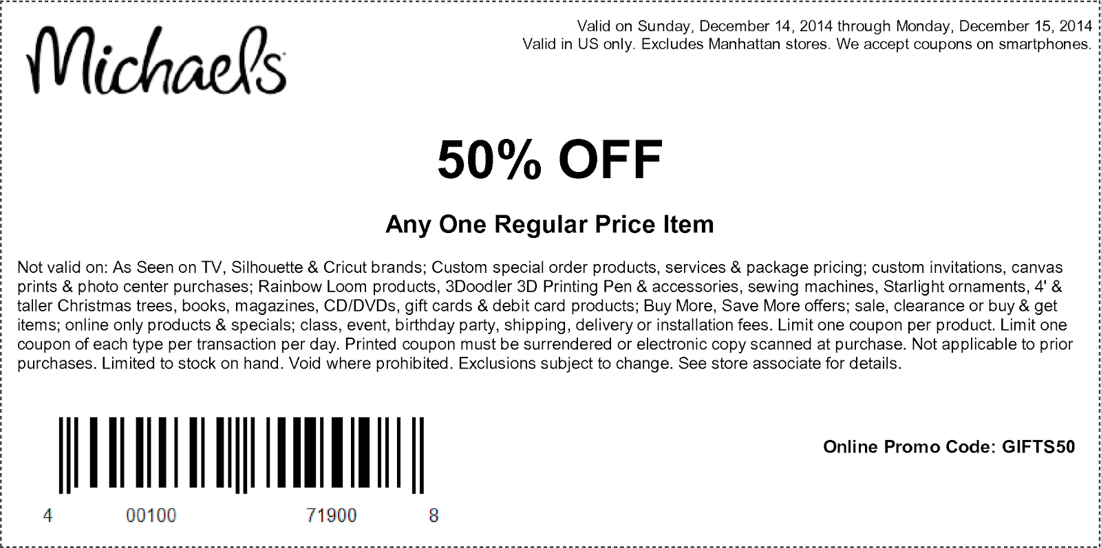 Michaels Coupons February 2015