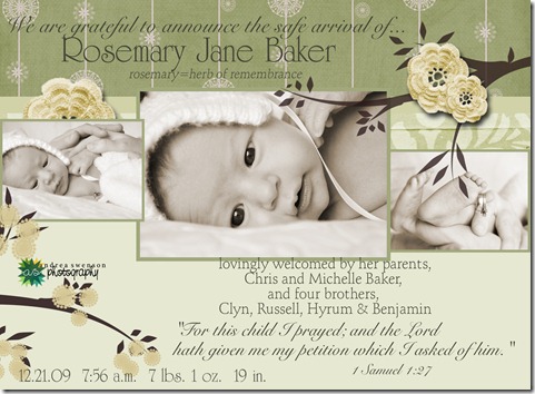 Rosemary birth Announcement copy