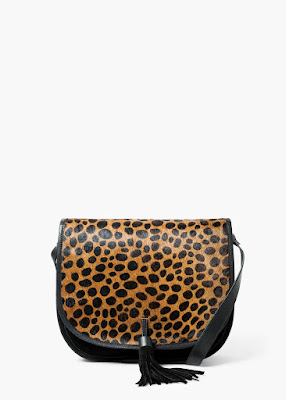 Mango Leopard Leather Cross Body Bag