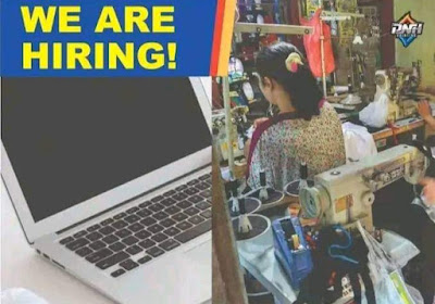 WE ARE HIRING! LOWONGAN PEKERJAAN Untuk bekerja di PNH Printing Sebagai:   1. Admin, Syarat : Taat Beragama  Menguasai Microsoft Word, Excel.  Mempunyai pengalaman tentang adminitrasi/pembukuan dll.  2. Crew Produksi Cutting, Jahit, Sablon, Helper Taat Beragama  Diutamakan mempunyai pengalaman dibidangnya  Siap bekerja dalam tim dan dipimpin.  Kirim berkas surat lamaran, Fotocopy KTP, daftar riwayat hidup Ke Alamat PNH Printing , Ds. Trangkil, 02/03 Pati. Google Map : PNH Printing +62 896-7474-7297