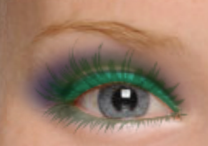 turquoise eye makeup. Use turquoise eye liner.
