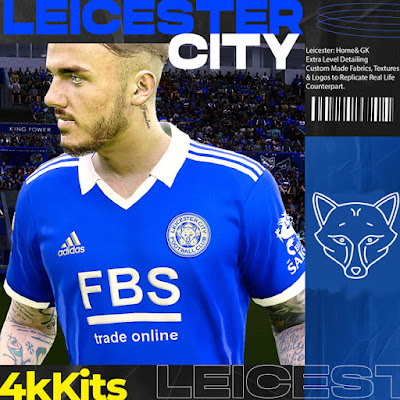 4K Kits - Leicester City 2022-2023 For eFootball PES 2021