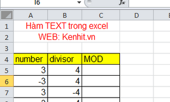 Cách sử dụng hàm MOD và hàm QUOTIENT, hàm chia lấy số dư và chia lấy phần nguyên trong excel