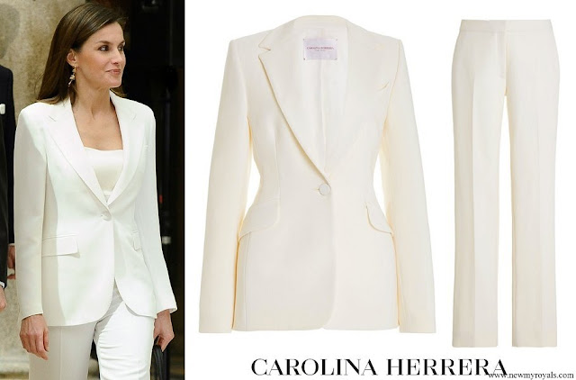 Queen Letizia wore Carolina Herrera Suit Blazer