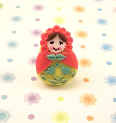 polymer clay Matrioshka bead