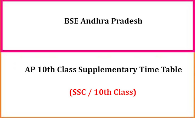 AP 10th Class Supplementary Exam Time Table 2023