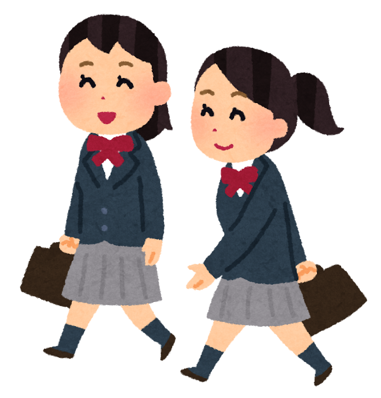 通学している女子学生のイラスト ブレザー かわいいフリー素材集 いらすとや