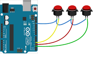  Antarmuka papan Arduino UNO dengan Saklar tekan On-Off