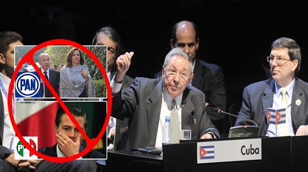 Embajada de Cuba, anunció que no solo Felipe Calderón tiene prohibida la entrada, también PRI y PAN. 