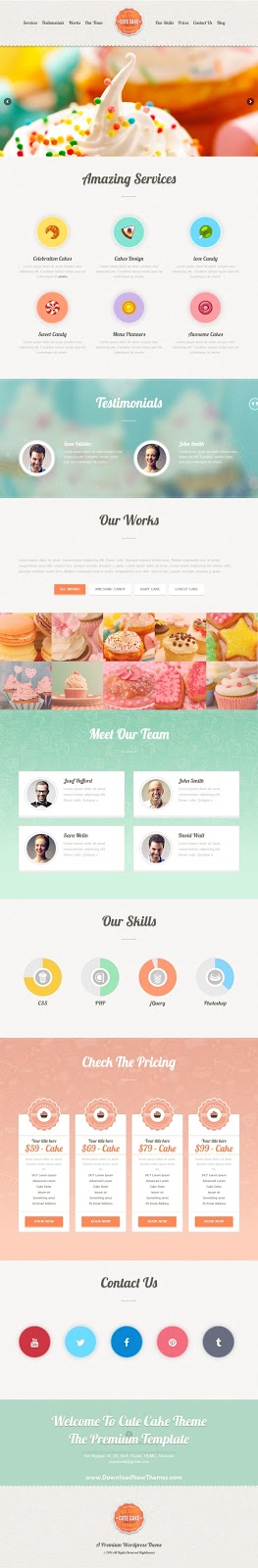 Cute Cake - Responsive One Page Wordpress Theme