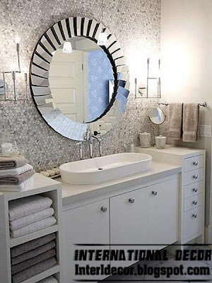 modern round mirror frame for bathroom, modern mirror glass frame