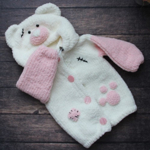 Knitted Jacket Teddy Bear - Age of 9-12 months. - Tutorial