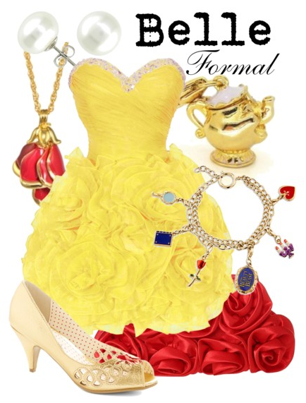 beauty and the beast, belle, prom outfit, disney fashion, disney prom