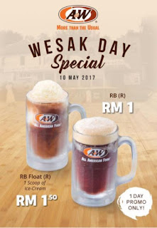 A&W Wesak Day Special with RB for RM1 & RB Float for RM1.50 (10 May 2017)