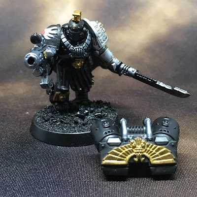 Deathwatch Watch Captain with Jump Pack WIP Front metal details applied