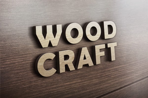 3D Wooden Logo MockUp 