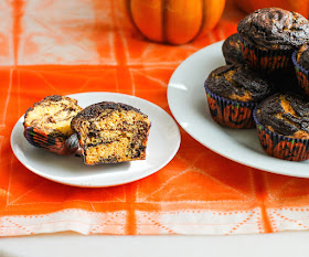 Food Lust People Love: Chocolate Pumpkin Swirl Muffins are my hat tip to the season, made with a cup of pumpkin and lots of rich dark chocolate. The pumpkin gives the batter a beautiful orange color and makes the muffins moist but the flavor is perfectly subtle. If you are throwing a Halloween party, you’ll want to mix up a batch of these. The dark chocolate swirl and the orange pumpkin batter will be a hit on your holiday table.