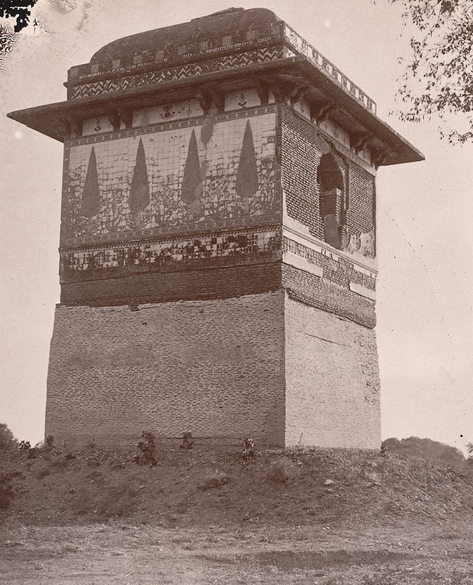 Cypress Tomb or Saruwala (Saru Wala) Maqbara [Tomb of Sharf-un-Nisa Begam, Sister of Nawab Zakariya Khan, Governor of Lahore], Begumpura, Lahore, Pakistan (India) | Rare & Old Vintage Photos (1884)