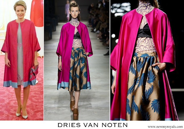 Queen Mathilde wore Dries Van Noten Spring 2016 Ready-to-Wear Collection