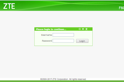 Default Password Router ZTE F609 Indihome Terbaru 2018 