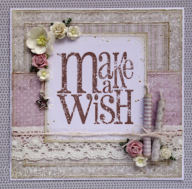 Shabby chic make a wish card with candles