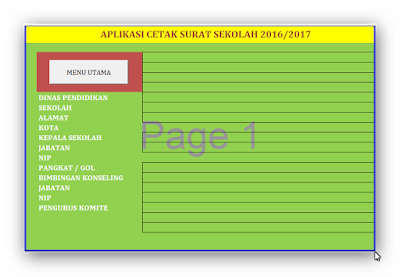 Aplikasi Cetak Surat Sekolah Otomatis Format Excel v.2