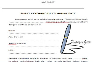 Doc Teladan Format Surat Kelakuan Baik Siswa Dari Sekolah Sch Paperplane