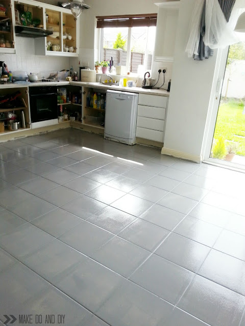 painted tile floorno really! ~ Make Do and DIY
