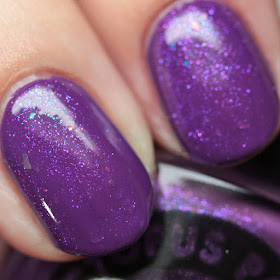 Octopus Party Nail Lacquer Psychopomp over Sally Hansen 508 Vivid Violet