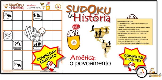 classe invertida: Sudoku de História - “América, o Povoamento”