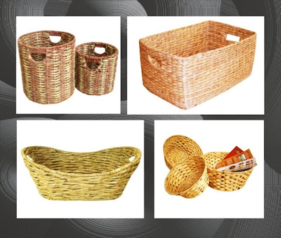Antique baskets from water hyacinth fibers, basket, antique basket, natural handicraft, handicraft, organic handicraft