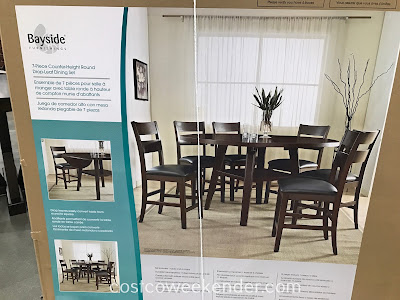 Costco 1158045 - Bayside Furnishings 7-piece Counter-Height Round Drop-Leaf Dining Set: great for any home's dining room