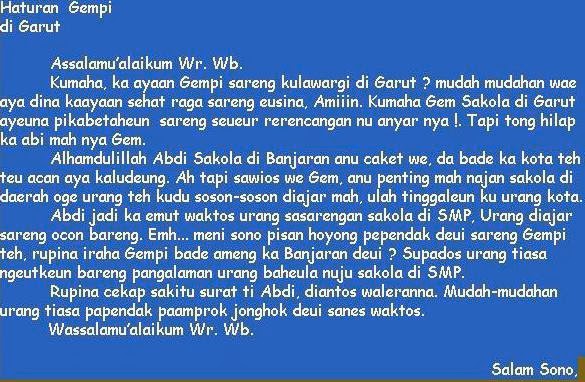 Contoh Surat Pribadi Dua Bahasa