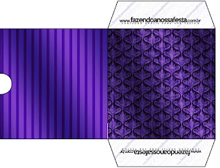 Purple with Arabesques and Stripes: Free Printable  Candy Bar Labels.