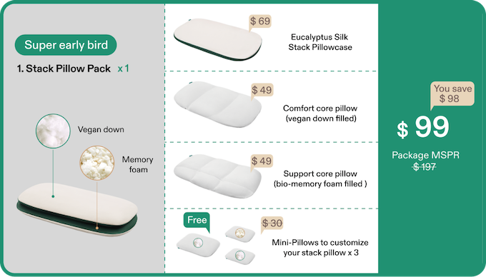 Stack Pillow Customize your Hybrid Thermoregulating Pillow by SHENGXI — Kickstarter