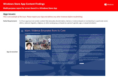 Windows Store App Content Findings