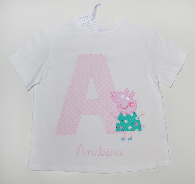 camiseta peppa pig con la inicial