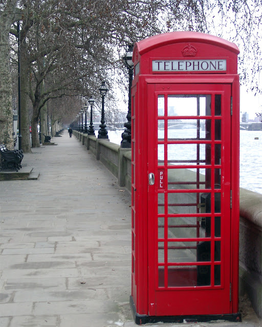 Red telephone box, Chelsea Embankment, Chelsea, London