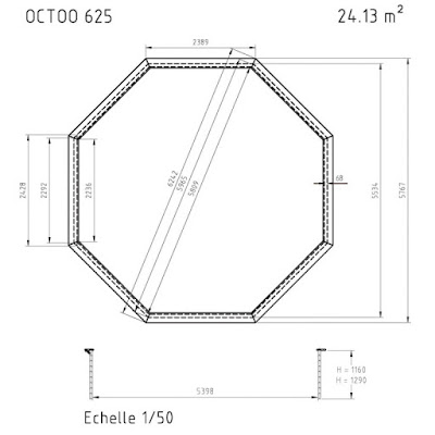 Dimensions de la piscine hors-sol Gardipool Octo 625